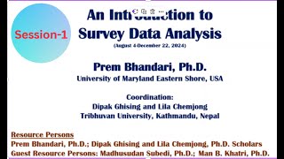 Survey data analysis training 2024 Introductory partFirst Session [upl. by Clorinda]