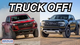 Midsize Matchup Chevrolet Colorado ZR2 v Ford Ranger Raptor [upl. by Annuhsal374]