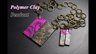 polymer clay tutorial pendant with silkscreen украшения из полимерной глины [upl. by Yrakaz455]