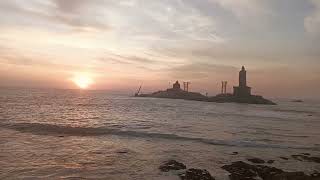 Thiruvalluvar Statue at Kanyakumari beach watersea kanyakumariwaves thiruvalluvar statuegod [upl. by Shult644]