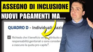 ASSEGNO DI INCLUSIONE nuovi PAGAMENTI e QUADRO D troppe CARTE per errore [upl. by Atsira]