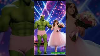 Pretty Girl and The Hulk on Americas Got Talent Stage talent [upl. by Lemhar]