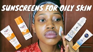 5 Sunscreens for Oily Skin  Nivea Vichy Eucerin  South African YouTuber 🇿🇦 [upl. by Luhey]