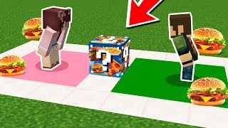 ¡¡ LUCKY BLOCKS LLENOS DE COMIDA   Rovi23 y Mel Minecraft [upl. by Dare]