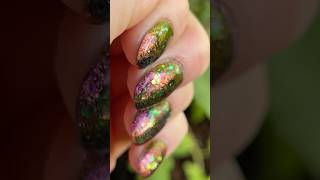 🍂🍃💅 DIY Gel Nails Autumn Chrome  Glitter [upl. by Garnes]