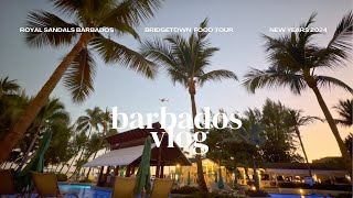 Royal Sandals Barbados vlog part 1  Bridgetown food tour beach days new years 2024 [upl. by Akselaw]