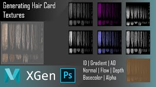 Generating Hair Card Textures in Maya Arnold and Photoshop [upl. by Oos]