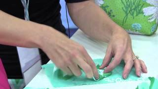 How to Make Twisted Fabric Flowers on a Pillow by V amp Co [upl. by Amre]