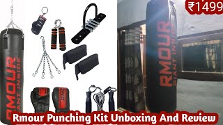 Rmour Punching Kit 🥊🥊  Unboxing and Review  Just Under ₹1499💯 [upl. by Janot832]