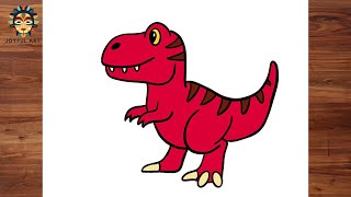 How To Draw T REX Step by Step  Drawing For Kids Tutorial [upl. by Aldas]