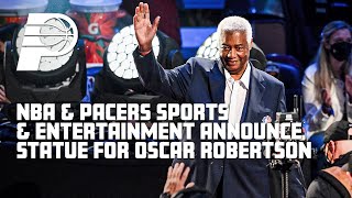 NBA and Pacers Sports amp Entertainment Announce Statue Honoring Hall of Famer Oscar Robertson [upl. by Tamarra]