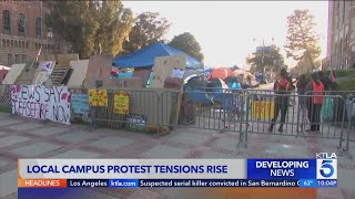 Tensions rise at campus protest [upl. by Jase]