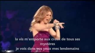 Céline Dion  destin  paroles lyrics  Taking Chances Tour [upl. by Norag624]