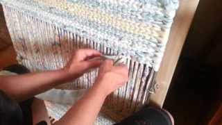 Twining a body of a rag rug in more detail video 2 [upl. by Johnath485]