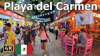 Playa del Carmen  Mexico 4K Walking Tour 🇲🇽 Excellent Night on 5th Avenue [upl. by Mallen]