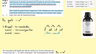 2019I Homeopathische middelen vraag 7 havo wiskunde A [upl. by Ahsrav]
