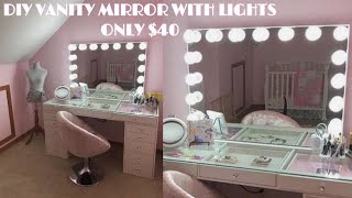 DIY Vanity Mirror With Lights  ONLY 40 [upl. by Yanttirb]