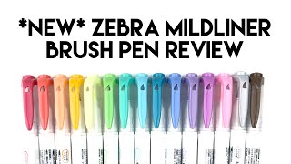 NEW Zebra Mildliner Brush Pen Review for Hand Lettering and Modern Calligraphy [upl. by Aicela238]