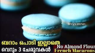 French Macarons ബദാം പൊടി ഇല്ലാതെ  Macarons Without Almond Flour  No Almond Flour Macarons Recipe [upl. by Denn]