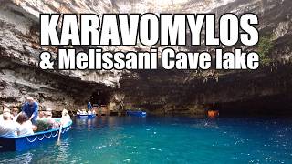 Kefalonia Greece  KARAVOMYLOS  Melissani amp Zervati Cave Lakes Beaches and Restaurants [upl. by Danais]