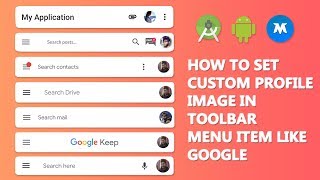 HOW TO SET CUSTOM PROFILE IMAGE IN TOOLBAR MENU ITEM LIKE GOOGLE [upl. by Oal]