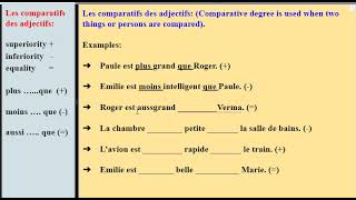 les comparatifs des adjectifs [upl. by Fatimah]