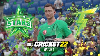 BBL12  Melbourne Stars v Sydney Thunder  Match 1 Cricket 22 Gameplay [upl. by Sharos178]