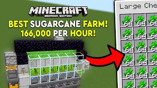 Minecraft Bedrock SugarCane Farm Tutorial  166000 PH  MCPEXboxPSSwitchPC [upl. by Nahk896]