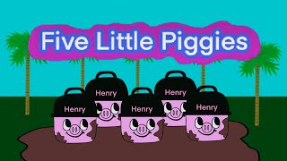 Five Little Piggies Jumping In A Muddy Puddle  Song [upl. by Nonac]