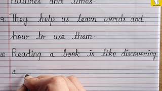 10 Lines on Books  How to improve Handwriting for Beginners  Four Line Note  English 331 [upl. by Ennaeel]