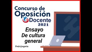 Concurso docente 25 preguntas ensayo conocimiento general [upl. by Olracnaig]