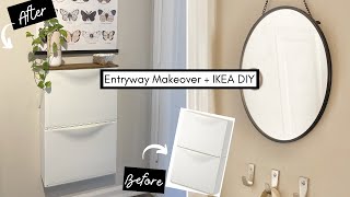 SMALL ENTRYWAY MAKEOVER  IKEA TRONES DIY  IKEA DIY HACK  ENTRYWAY MAKEOVER DIY 2021 [upl. by Nesto768]