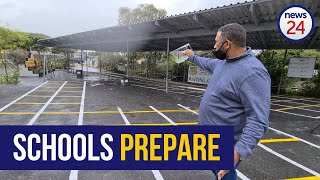 WATCH  Special lanes painted space How one Cape Town school is preparing for the reopening [upl. by Amilah]