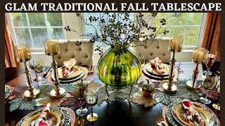 New Decorate with Me  GLAM Traditional Fall Tablescape Ideas 2023 [upl. by Rramaj]