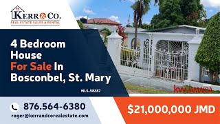 4 Bedroom House For Sale In Boscobel St Mary Jamaica [upl. by Aivata611]