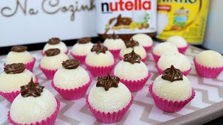 O MELHOR BRIGADEIRO DE LEITE NINHO  BRIGADEIRO DE LEITE NINHO COM NUTELLA  Bru na Cozinha [upl. by Eriam838]