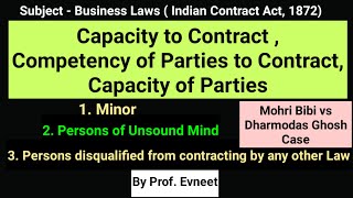 Capacity to Contract  Capacity of Parties  Capacity of Parties under Contract Act 1872 [upl. by Adien668]