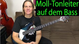 MollTonleiter auf dem EBass Fingersatz Basslinien SoloImprovisation [upl. by Mcquillin]