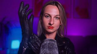 4K ASMR  Up Close Leather Gloves amp Jacket No Talking [upl. by Heim564]