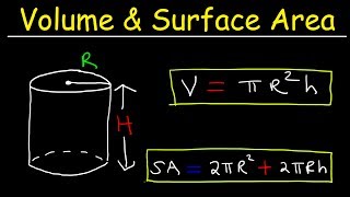 Volume of a Cylinder and Surface Area of a Cylinder [upl. by Nnaeiluj]