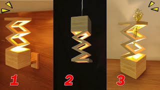 É Fazer e Vender Luminária de madeira versátil  PINUS DIY  3 in 1 wooden lighting fixture [upl. by Pan]