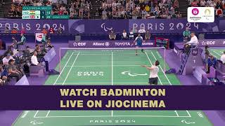 Nitesh Kumar is one game away from gold  Paralympics Badminton Highlights  JioCinema [upl. by Buiron]