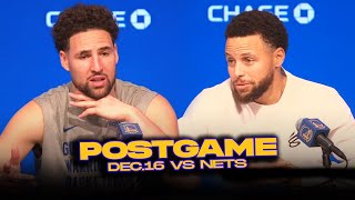 WarriorsNets Postgame Steph Klay Brandin Podziemski Reactions  Dec 16 2023 [upl. by Airam]