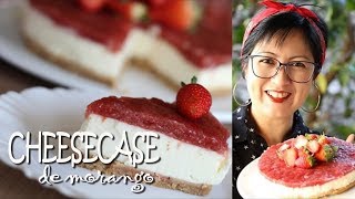 CHEESECAKE DE MORANGO  SEM FORNO  DIKA DA NAKA [upl. by Lalittah]