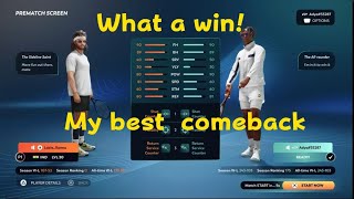 TOPSPIN 2k25  online rank match my best comeback against rank 172 ps5tennis topspin2k25 [upl. by Dlarrej755]