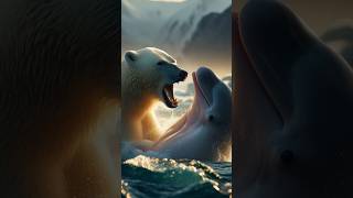 Polar Bear vs Beluga Whale animalbattle wildanimals animals wildlifebattle wildlife polarbear [upl. by Yddet]