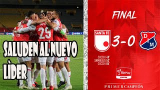 Santa Fe 3  0 Medellín 🦁 El león es el nuevo líder del campeonato [upl. by Solram]