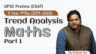 Maths  UPSC Prelims CSAT 5 Year PYQ 2019  2023  Trend Analysis  Part 1 [upl. by Ailhat]