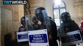 Catalan Anniversary Protesters mark one year since referendum [upl. by Combe]