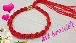 PULSERA EN HILO ROJO SUPER FÁCIL DE HACER 💘 [upl. by Araeic]